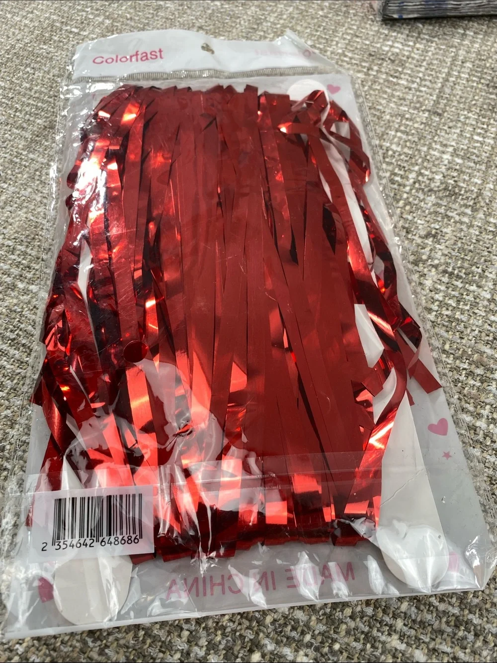Happy Birthday Fire Truck Paper Napkins - red and silver foil fringe curtains